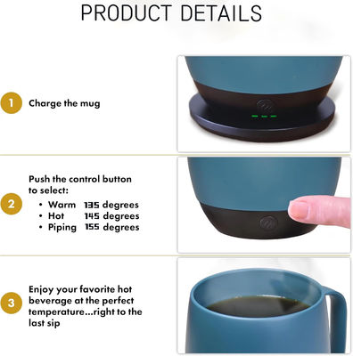 Portable Digital Style Fabrikentwurf Selbstheizung Getränke Geräte Temperaturkontrolle Direkt Trinken Kaffee Tasse Reisen drahtlos
