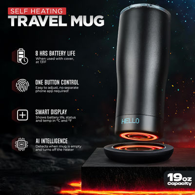 Custom Smart Heated Coffee Mug LED-Bildschirm Selbstausgleichstemperatur für bequemes direktes Trinken für Reisefahrzeuge