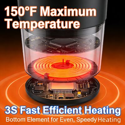 Tragbarer Smart Becher mit digitaler Temperaturkontrolle, wiederaufladbarem Akku, LED-Anzeige und auslaufsicherem Deckel für Komfort