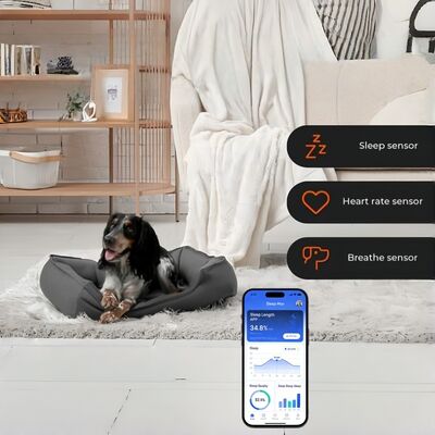 Smart Pet Bed mit App-basierter Echtzeit-Überwachung der Herzfrequenz, Atmung und Schlaf