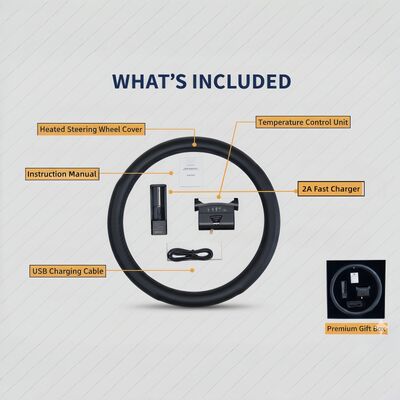 Großhandel Graphen-beheizbare Lenkradabdeckung Schnelle Heizung Leder mit Überhitzungsschutz, rutschfestes Griffset