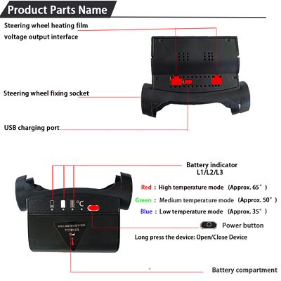 Großhandel Graphen-beheizbare Lenkradabdeckung Schnelle Heizung Leder mit Überhitzungsschutz, rutschfestes Griffset