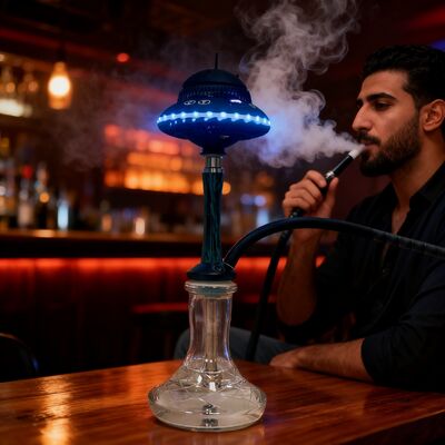 Benutzerdefinierte tragbare kabellose Shisha-Hookah mit langlebigem Akku und lebendigen RGB-Lichteffekten, ideal für Reisen und Outdoor