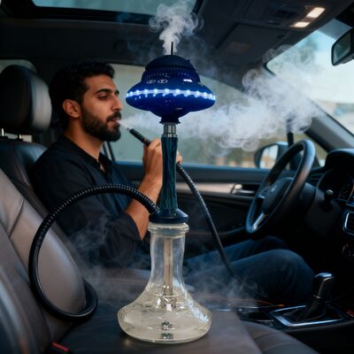 Benutzerdefinierte tragbare kabellose Shisha-Hookah mit langlebigem Akku und lebendigen RGB-Lichteffekten, ideal für Reisen und Outdoor