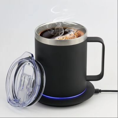 Großhandel Portable Self Heating Mug 5000 MAh Batterie 18oz Kaffeewärmer wiederaufladbares Selbstheizungs-Reisebecher für das Büro