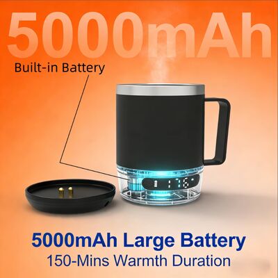 Großhandel Portable Self Heating Mug 5000 MAh Batterie 18oz Kaffeewärmer wiederaufladbares Selbstheizungs-Reisebecher für das Büro