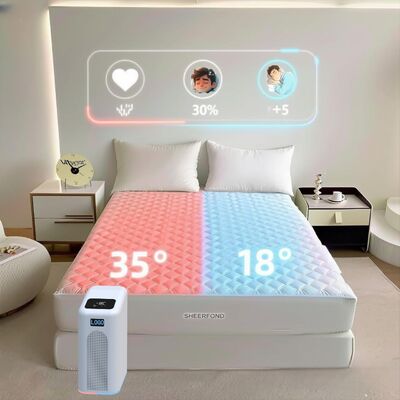 OEM Luxury 600TC Bamboo/Cotton Dual Zones Control Smart Bed Mat Warm and Safe Pod Cooled System