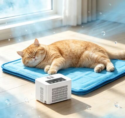 Smart Pet Bed Kühlpad mit physischer Wasserkühltechnologie, die eine stabile und langlebige kühle Oberfläche für Haustiere bietet