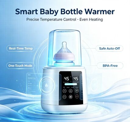 200 Watt elektrischer Babyflaschenheizer 30-65°C Temperaturkontrolle Trockene Verbrennung Schutz Automatisches Abschalten Milchheizer für Muttermilch Lagerbeutel Glas PP Silikon Babyflaschen