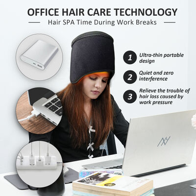 Graphene Far Infrared Heating Red Light Therapy Cap, Portable 660nm Infrared Light Hat with Auto Shut-Off for Anytime Home or office Scalp Therapy