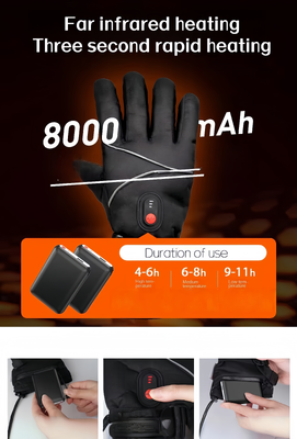 Graphen-Blatt-Elektro-Warmhandschuhe 5V batteriebetrieben Thermohandschuhe, einstellbare Temperatur winddicht wasserdicht beheizte Handwärmer für Outdoor-Sportarten Ski Radfahren