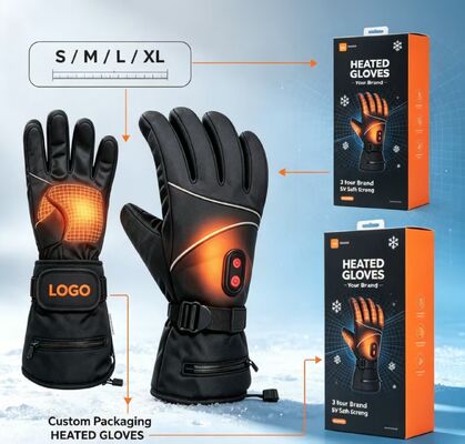Elektrisch beheizbare Handschuhe Graphen-Schnellheizung, einstellbare Temperatur, wasserdichte Thermohandschuhe, individuelles Logo & Verpackung verfügbar