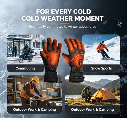 Batteriebetriebene elektrische Heizhandschuhe Graphen-Wärmeheizhandschuhe 40-65°C verstellbare Winddichte Wasserdichte Heizhandwärmer Unisex Winterhandschuhe für Skifahren Motorrad Sport im Freien