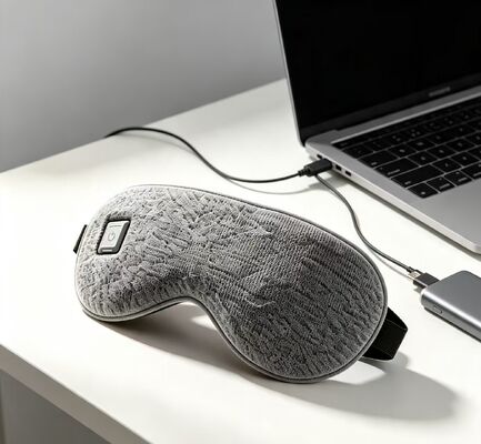 35-55°C verstellbare Heizmaske, tragbare schnell erhitzende wiederaufladbare Heizmaske, weiche Strickmaske Elektrische Augenmaske mit Aufbewahrung für Reisen und tägliche Augenentspannung