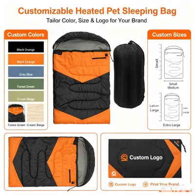 Custom OEM ODM Heated Dog Sleeping Bag 3-Level Einstellbarer Temperatur, Private Label Hohl Baumwolle Haustier Schlafsack 71*108cm, Custom Logo & Packaging für Camping Reisen Zuhause im Freien, CE FCC zertifiziert