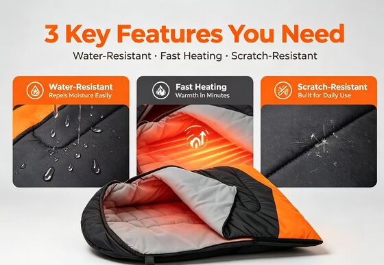 Wasserdichtes und kratzfeste Heizschlafsack für Hunde, 3-stufige Temperaturverstellbares, langlebiges Polyester-Schlafsack für Haustiere mehrerer Hundearten, Hohlbaumwoll-Fitting für Winterschneewind
