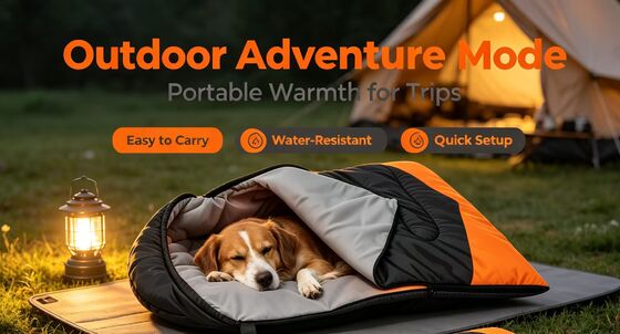 Kompakter, leicht zu verstauender beheizbarer Hundeschlafsack, leichter, faltbarer Haustierschlafsack (0,93 kg) für kleine und mittelgroße Hunde verschiedener Rassen, perfekt für Zuhause und Outdoor-Aktivitäten bei kaltem Wetter