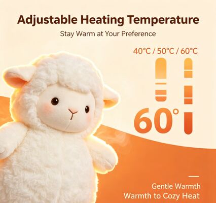 Kids Friendly Portable Sheep Hand Warmer,Powered by USB Power Bank for Easy Carry,Soft Gentle‑Touch Fabric for Household Indoor Use,3‑Level Heat Setting 40‑50‑60℃,Long‑Lasting 6‑8‑Hour Working Time