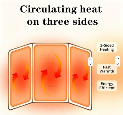 Elektrisch beheizte Winddichte Warmfußplatte 220V 165W, 3-Geschwindigkeitsverstellbare wasserdichte Fußheizmatte für die Raumwärmung