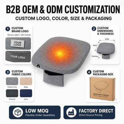 Graphene Heated Seat Cushion, 5V USB Power Bank Heated Chair Pad with Honeycomb Graphene Film 3 Levels and Overheat Protection, Anti-Slip Base Custom Logo OEM ODM