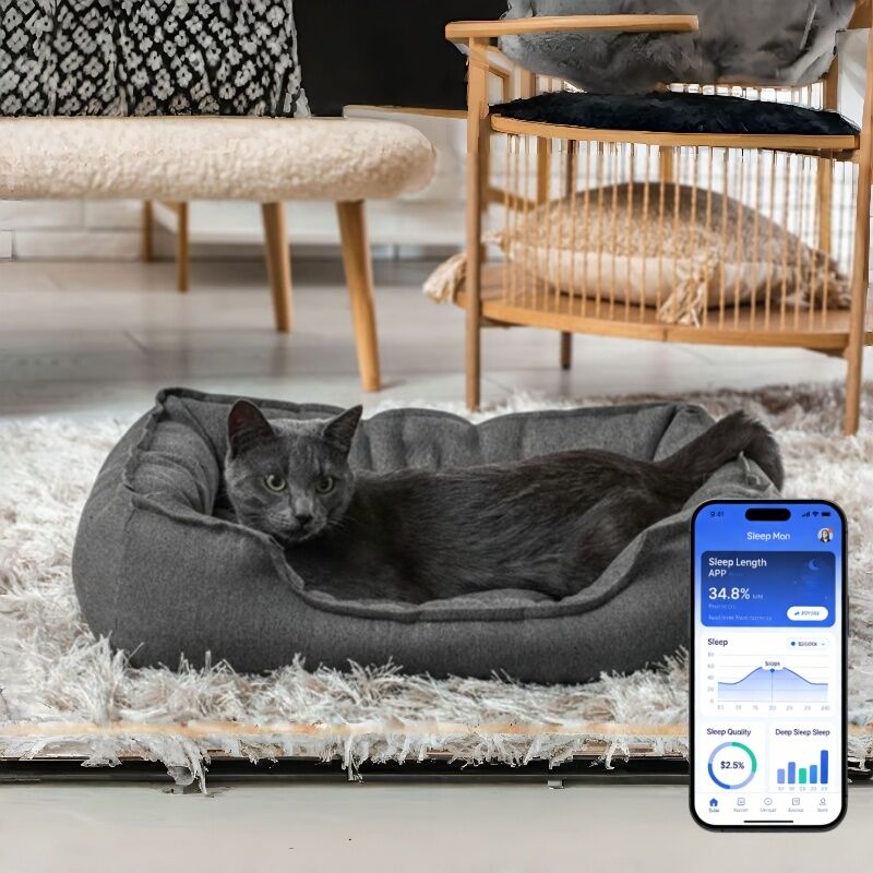Smart Pet Bed mit App-basierter Echtzeit-Überwachung der Herzfrequenz, Atmung und Schlaf