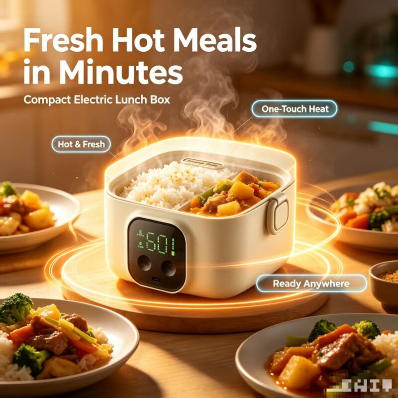 500ml USB Elektrische Heiz-Lunchbox 304 Edelstahl Einstellbare Temperatur Tragbarer Speisenwärmer für Camping Picknick Roadtrip