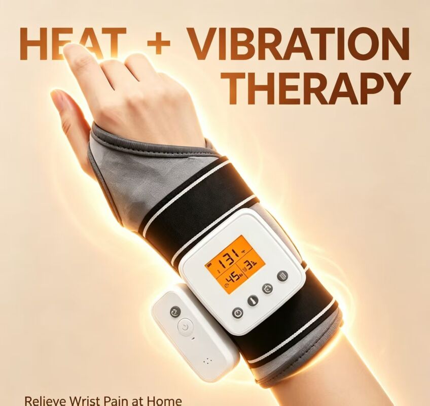 USB-Wiederaufladbare erwärmte Handgelenkspange mit Vibrationsmassage, 3 Temperatur- und Timer-Einstellungen, Wärmehandgelenk für Karpaltunnel-Arthritis Handgelenksupport