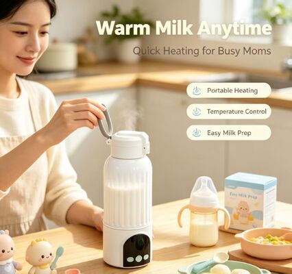 Babyflaschenwärmer Tragbar USB-betrieben Milchwärmer mit einstellbarer Temperaturregelung für Reisen und Zuhause Geeignet für 17oz Flaschen