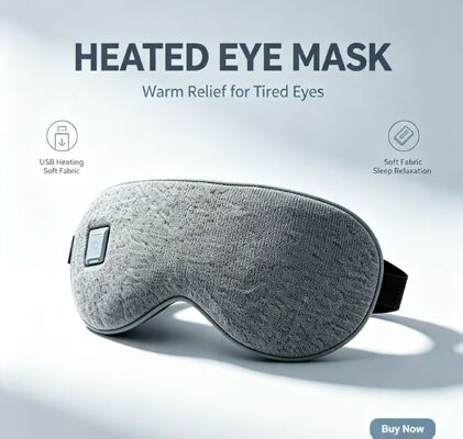 Erwärmte Augenmaske, Super Soft PU Elektrische Warme Augenmaske 35-55°C Einstellbare Temperatur, 1000mAh wiederaufladbare tragbare Heizungs-Augenmaske zur Linderung von Augenmüdigkeit, Reiseamt Heim-Schulgebrauch