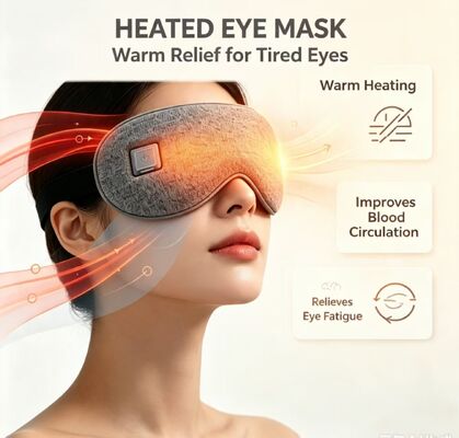 Elektrisch beheizte Augenmaske Eingebaute Kohlenstofffaser-Heizfläche, weiche Innenauskleidung Isolierung Baumwolle Warme Augenmaske, 1000mAh tragbare Temperaturverstellbare Heizmaske, um müde Augen zu beruhigen
