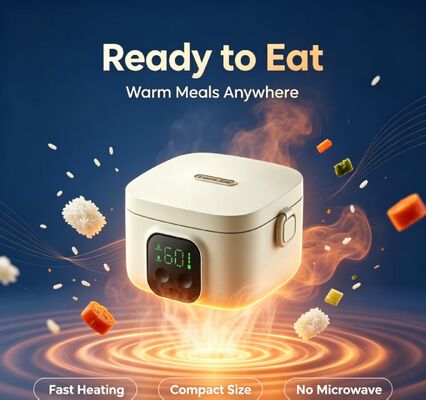 Mehrtemperatur-USB-Lunchbox mit elektrischer Heizung, tragbare Speiseheizung aus 304 Edelstahl, 3-4 Stunden Wärmespeicherung, 500 ml Kapazität Outdoor Food Warmer für Reisen und Camping